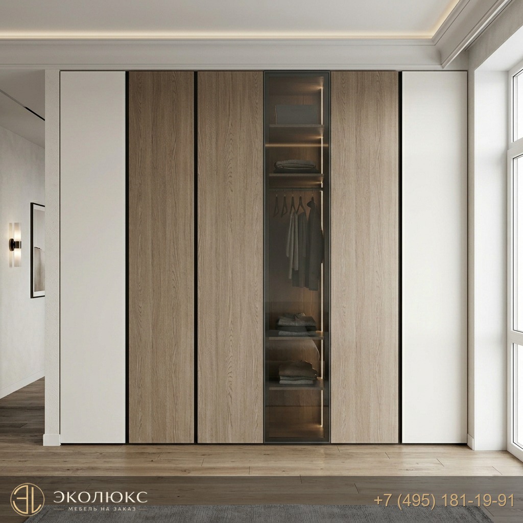 Шкаф-купе Дуб Орлеанский коричневый (арт. H1379 ST36), Egger