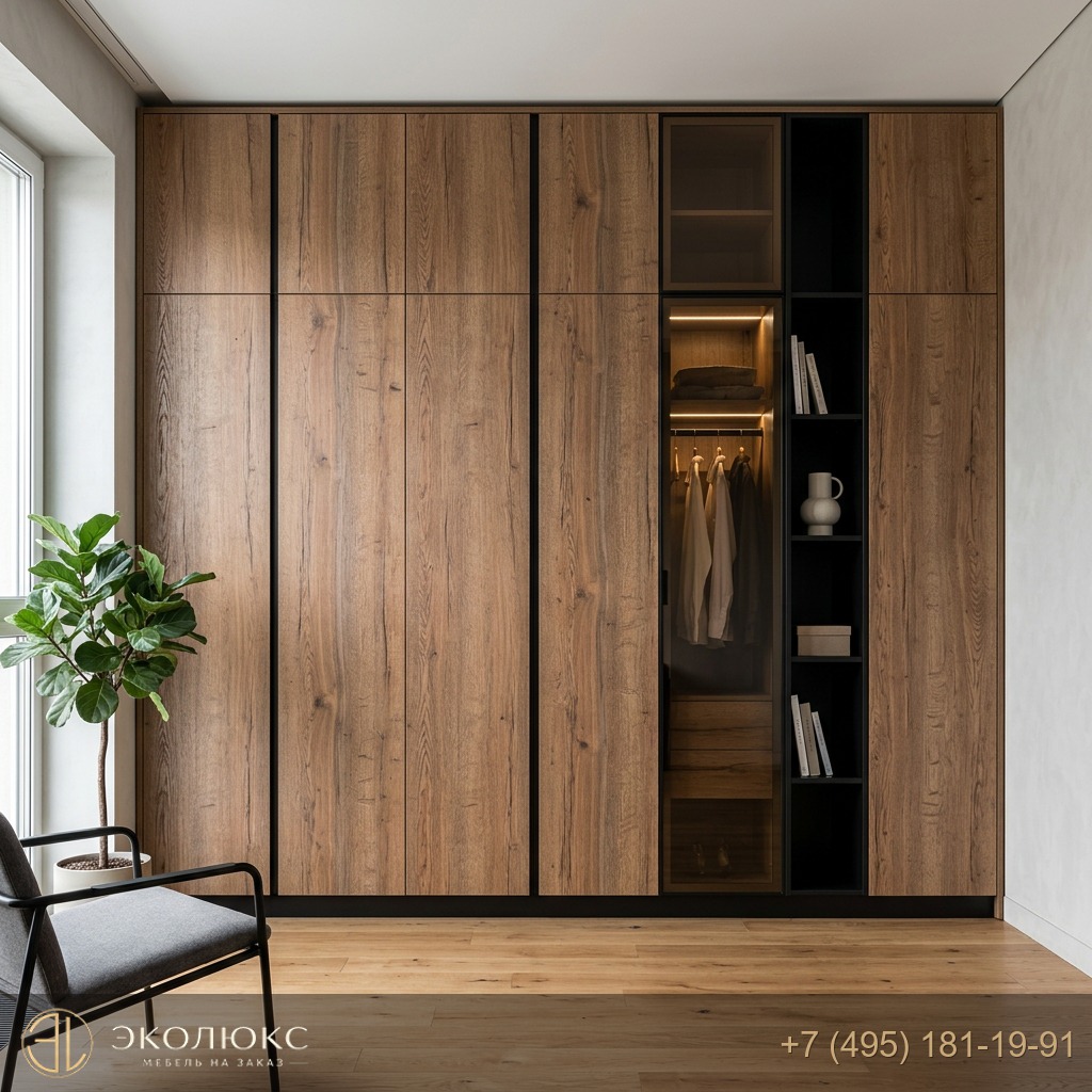 Шкаф-купе до потолка Дуб Галифакс олово (арт. H3176 ST37), Egger на заказ