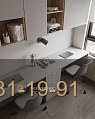 Двухместный серый рабочий стол для детской с шкафами фото 8